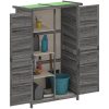 Trädgårdsbod grå 83x57x140 cm massiv furu vidaXL – miniatyr 3
