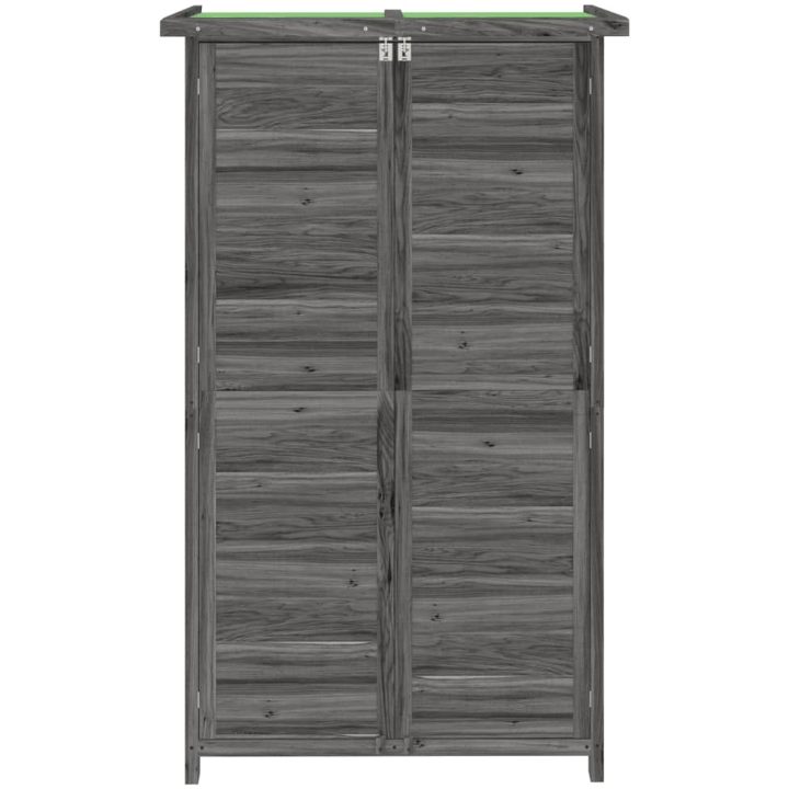 Trädgårdsbod grå 83x57x140 cm massiv furu vidaXL – bild 4
