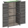 Trädgårdsbod grå 83x57x140 cm massiv furu vidaXL – miniatyr 5