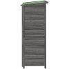 Trädgårdsbod grå 83x57x140 cm massiv furu vidaXL – miniatyr 6