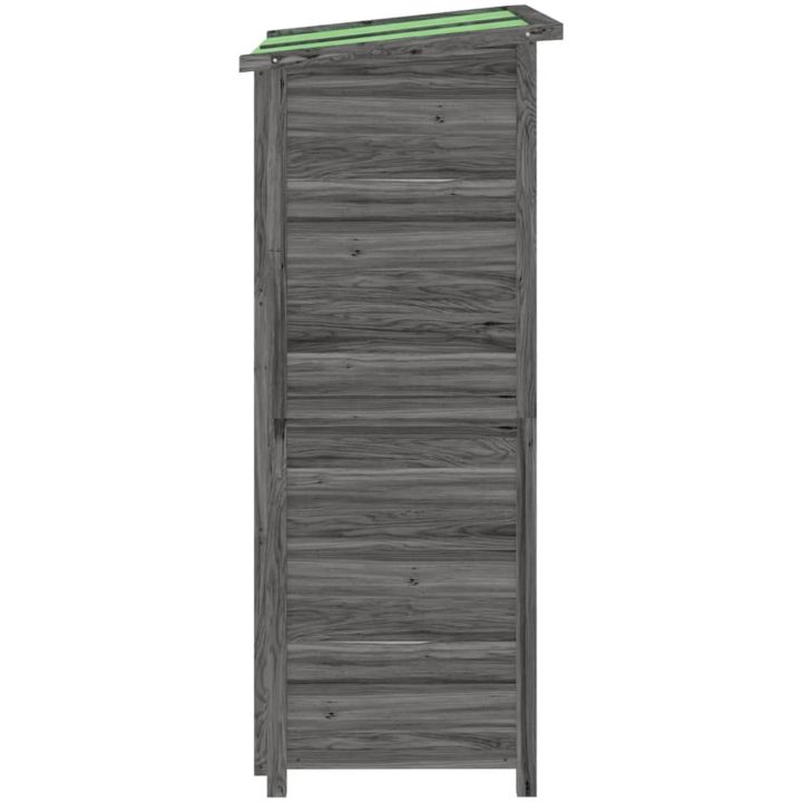 Trädgårdsbod grå 83x57x140 cm massiv furu vidaXL – bild 6