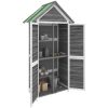 Trädgårdsbod grå 89x52,5x175 cm massiv furu vidaXL – miniatyr 3