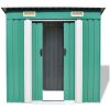 Trädgårdsbod grön metall vidaXL – miniatyr 2