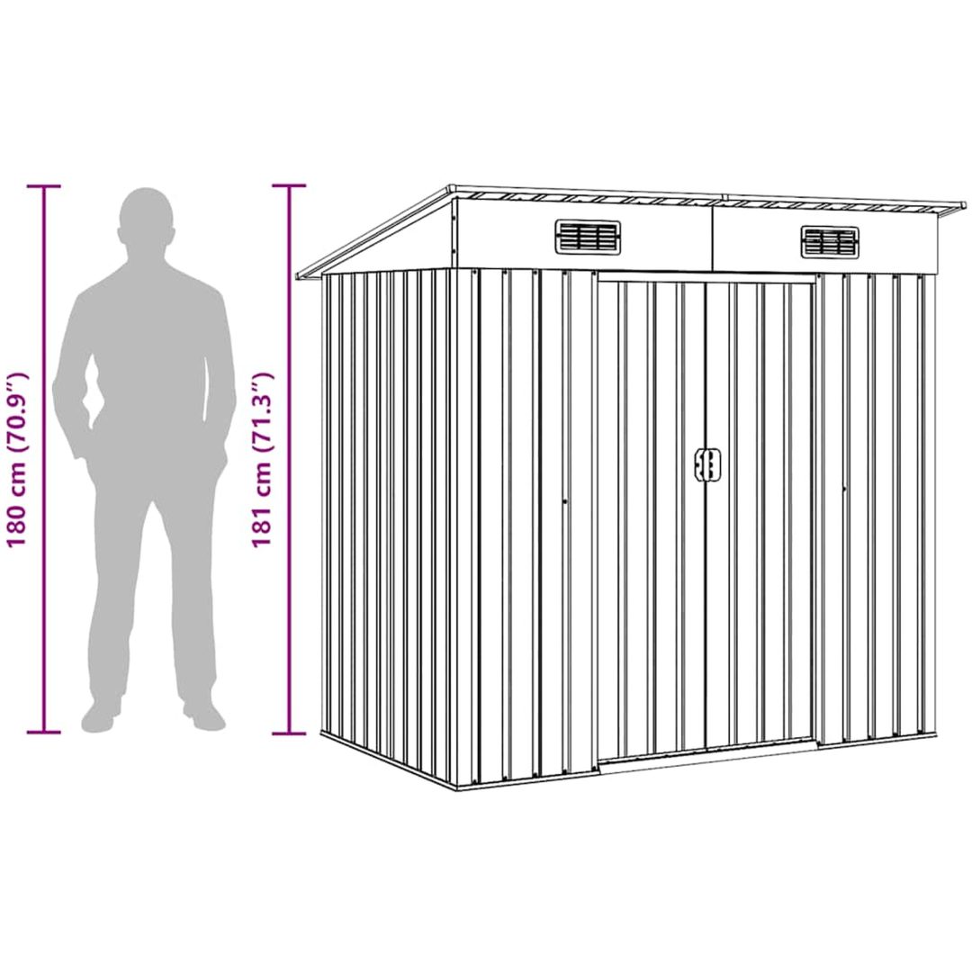 Trädgårdsbod grön metall vidaXL – bild 12