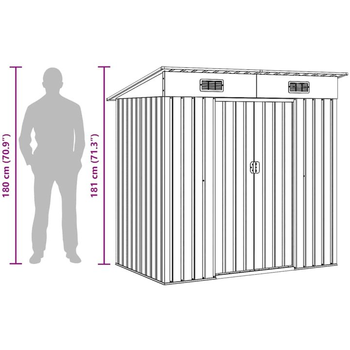 Trädgårdsbod grön metall vidaXL – bild 12