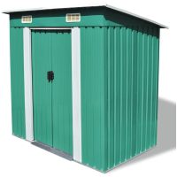Trädgårdsbod grön metall vidaXL