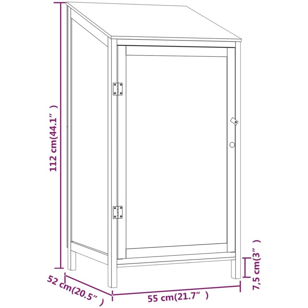 Trädgårdsbod massivt granträ vidaXL 55 x 52 x 112 cm – bild 7