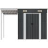 Trädgårdsbod med förlängt tak antracit 277x107x181 cm stål vidaXL – miniatyr 3