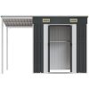 Trädgårdsbod med förlängt tak antracit 277x107x181 cm stål vidaXL – miniatyr 4