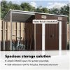 Trädgårdsbod med förlängt tak brun 277x107x181 cm stål vidaXL – miniatyr 11