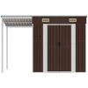 Trädgårdsbod med förlängt tak brun 277x107x181 cm stål vidaXL – miniatyr 3