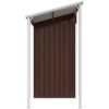 Trädgårdsbod med förlängt tak brun 277x107x181 cm stål vidaXL – miniatyr 5