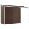 Trädgårdsbod med förlängt tak brun 277x107x181 cm stål vidaXL – miniatyr 6