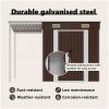 Trädgårdsbod med förlängt tak brun 277x107x181 cm stål vidaXL – miniatyr 10