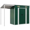 Trädgårdsbod med förlängt tak grön 277x107x181 cm stål vidaXL – miniatyr 2