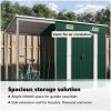 Trädgårdsbod med förlängt tak grön 277x107x181 cm stål vidaXL – miniatyr 11