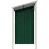 Trädgårdsbod med förlängt tak grön 277x107x181 cm stål vidaXL – miniatyr 5