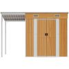 Trädgårdsbod med förlängt tak ljusbrun 277x107x181 cm stål vidaXL – miniatyr 3