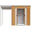 Trädgårdsbod med förlängt tak ljusbrun 277x107x181 cm stål vidaXL – miniatyr 4