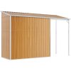 Trädgårdsbod med förlängt tak ljusbrun 277x107x181 cm stål vidaXL – miniatyr 6