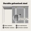 Trädgårdsbod med förlängt tak ljusgrå 277x107x181 cm stål vidaXL – miniatyr 10