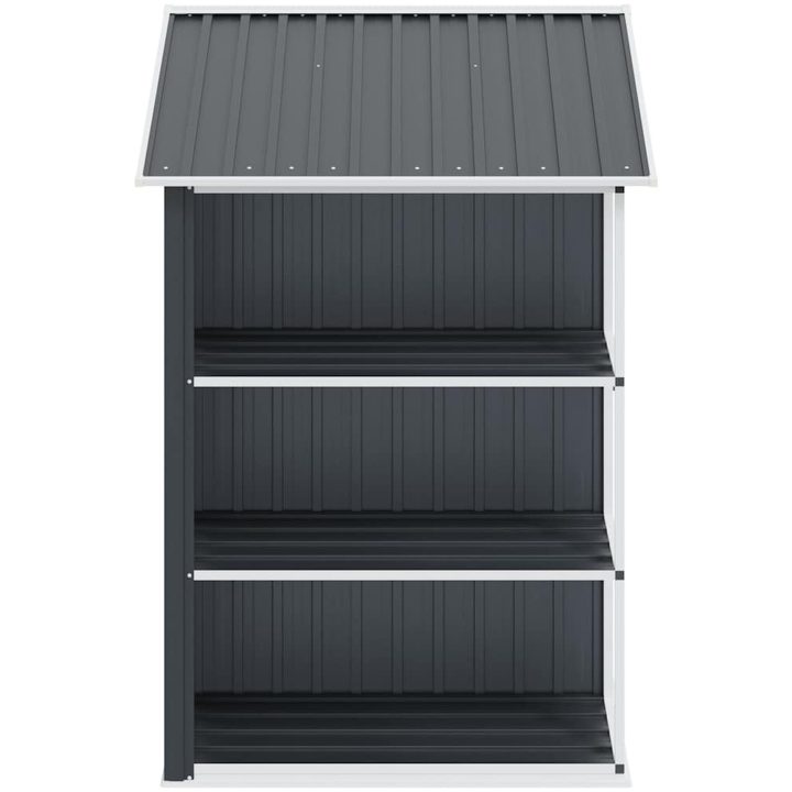 Trädgårdsbod med hylla antracit 205x130x183 cm järn vidaXL – bild 5