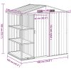 Trädgårdsbod med hylla antracit 205x130x183 cm järn vidaXL – miniatyr 10