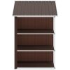 Trädgårdsbod med hylla brun 205x130x183 cm järn vidaXL – miniatyr 5