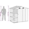 Trädgårdsbod med hylla brun 205x130x183 cm järn vidaXL – miniatyr 9