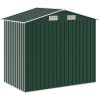 Trädgårdsbod med hylla grön 205x130x183 cm järn vidaXL – miniatyr 6