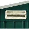 Trädgårdsbod med hylla grön 205x130x183 cm järn vidaXL – miniatyr 8