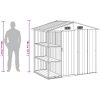 Trädgårdsbod med hylla grön 205x130x183 cm järn vidaXL – miniatyr 9