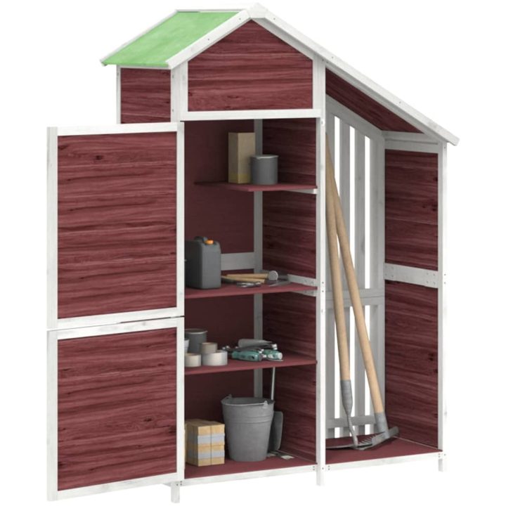 Trädgårdsbod mocka-brun 120x53,5x170 cm massiv furu vidaXL – bild 3
