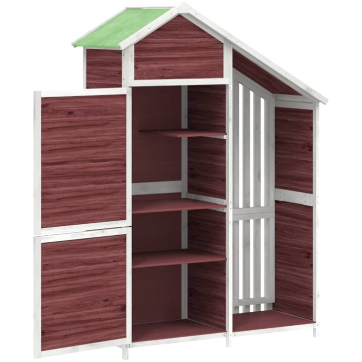Trädgårdsbod mocka-brun 120x53,5x170 cm massiv furu vidaXL – bild 5