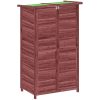 Trädgårdsbod mocka-brun 83x57x140 cm massiv furu vidaXL – miniatyr 2