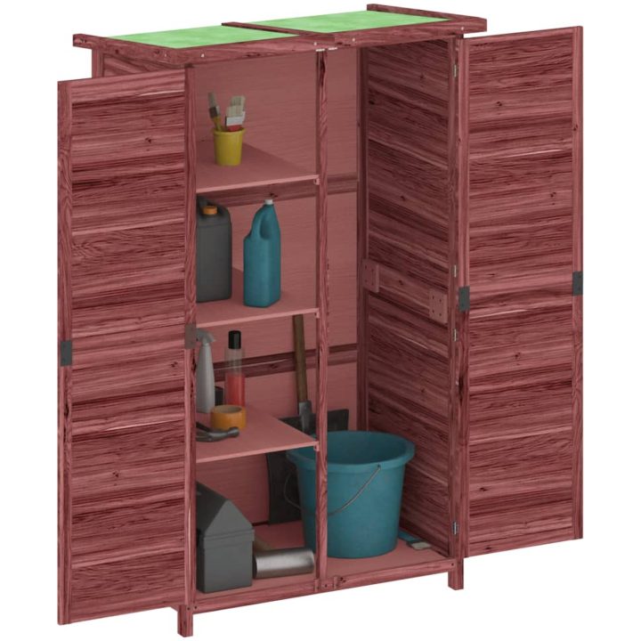 Trädgårdsbod mocka-brun 83x57x140 cm massiv furu vidaXL – bild 3