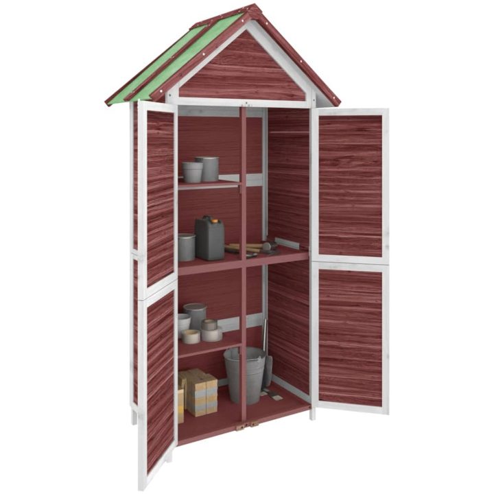 Trädgårdsbod mocka-brun 89x52,5x175 cm massiv furu vidaXL – bild 3