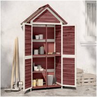 Trädgårdsbod mocka-brun 89x52,5x175 cm massiv furu vidaXL