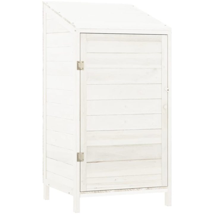 Trädgårdsbod vit massivt granträ vidaXL 55 x 52 x 112 cm – bild 2