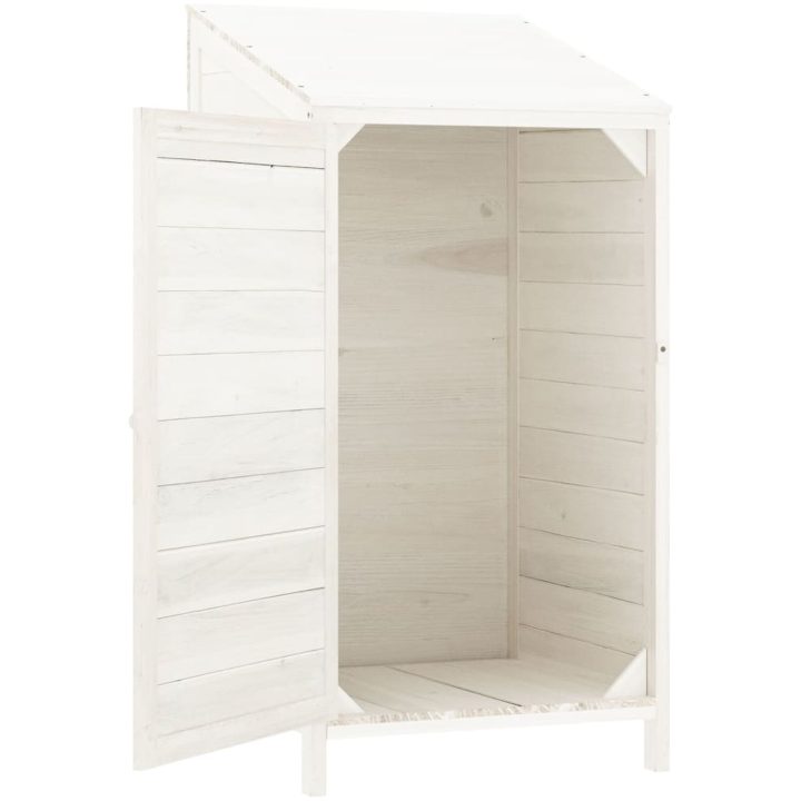 Trädgårdsbod vit massivt granträ vidaXL 55 x 52 x 112 cm – bild 4