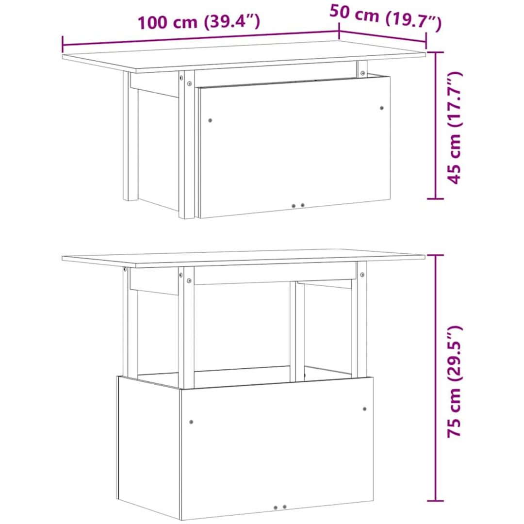 Trädgårdsbord 100x50x75 cm impregnerad furu vidaXL – bild 12