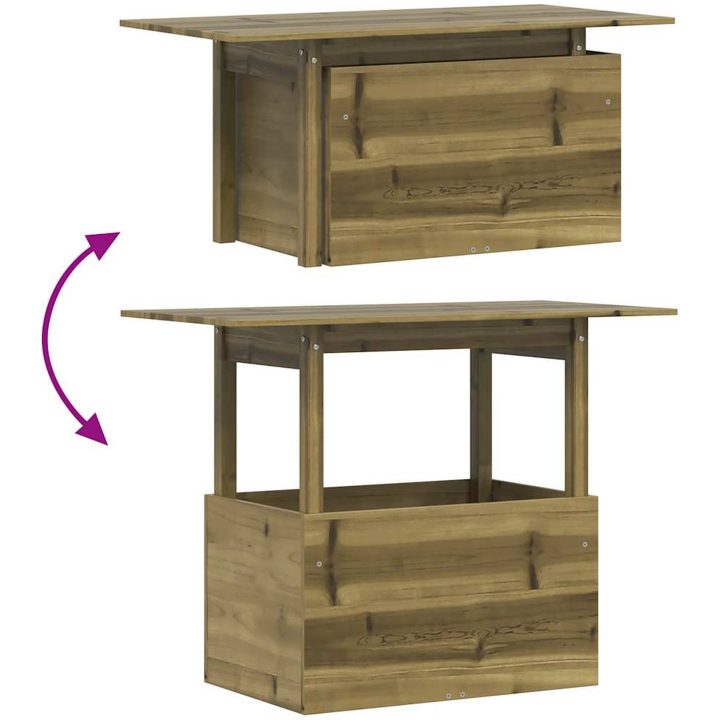 Trädgårdsbord 100x50x75 cm impregnerad furu vidaXL – bild 8