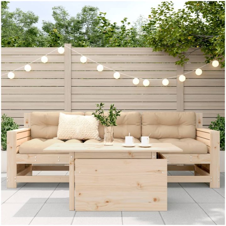 Trädgårdsbord 100x50x75 cm massiv furu vidaXL – bild 3