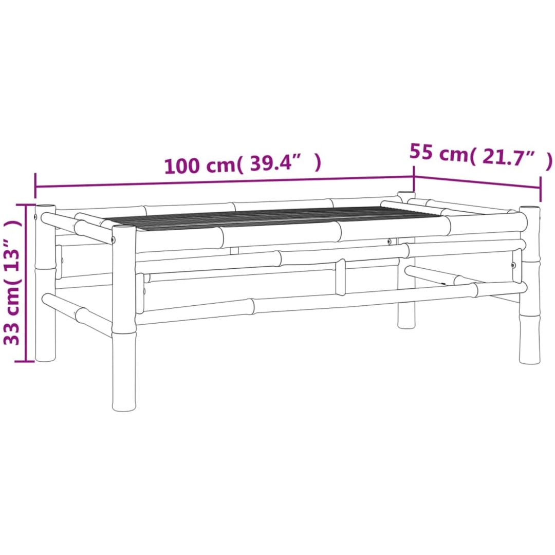 Trädgårdsbord 100x55x33 cm bambu vidaXL – bild 7
