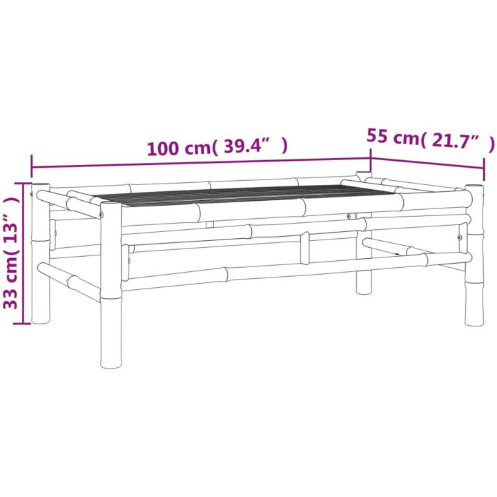 Trädgårdsbord 100x55x33 cm bambu vidaXL – bild 7