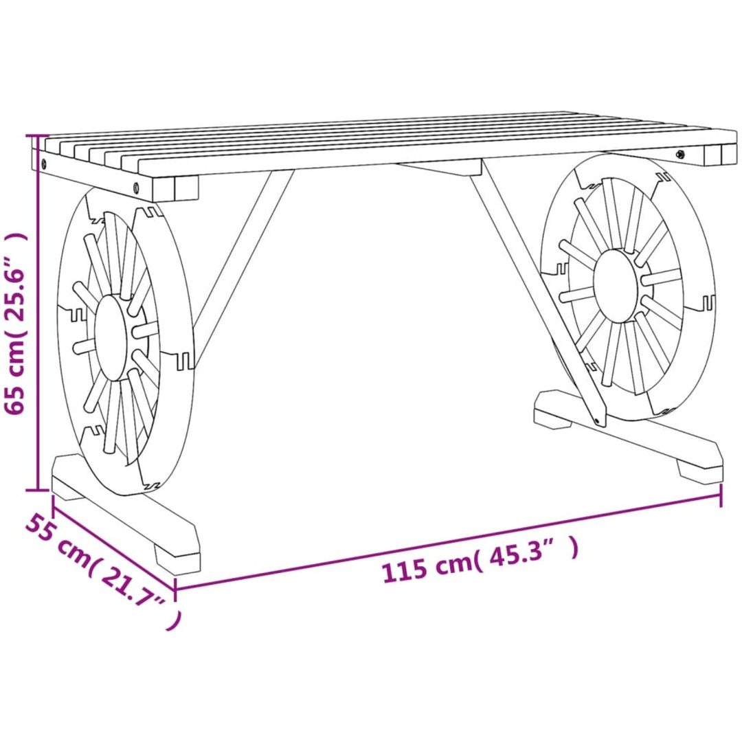Trädgårdsbord 115x55x65 cm massiv furu vidaXL – bild 9
