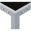 Trädgårdsbord 130x130x72 cm grå stål och glas vidaXL – miniatyr 3