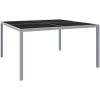 Trädgårdsbord 130x130x72 cm grå stål och glas vidaXL – miniatyr 1