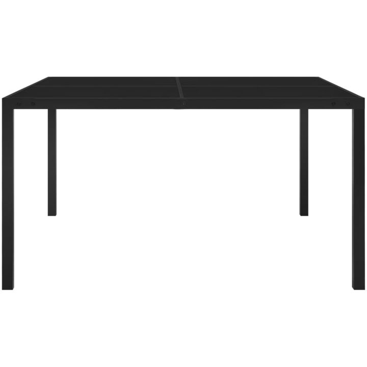 Trädgårdsbord 130x130x72 cm svart stål och glas vidaXL – bild 2