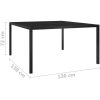 Trädgårdsbord 130x130x72 cm svart stål och glas vidaXL – miniatyr 6